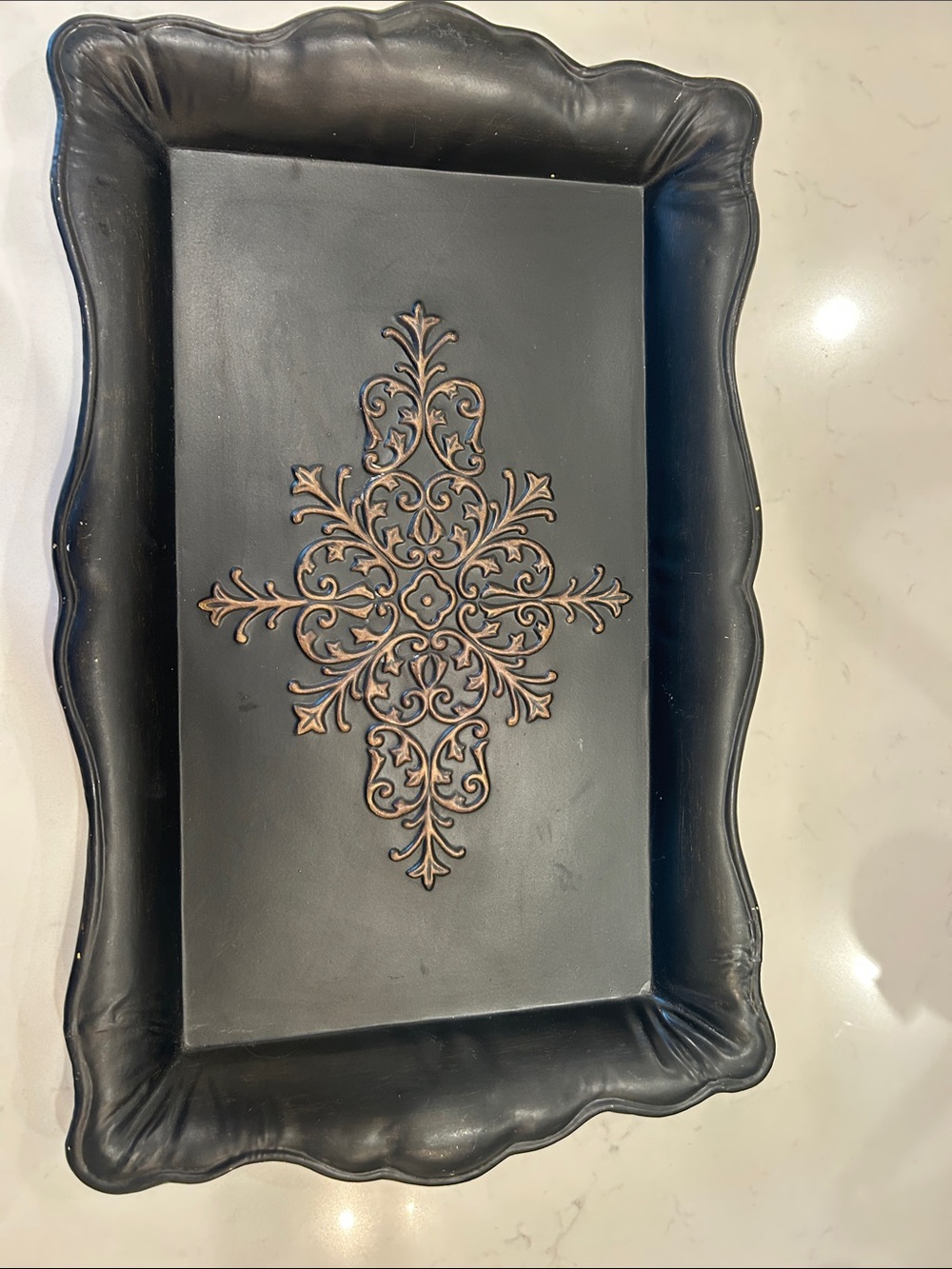 Vintage Southern Living at Home Decorative Black Resin Vanity Tray